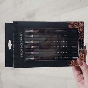 MAX STUDIO 6 PRO PENCIL EYELINERS (Silver, Green, Bronz, Brown, Black, Purple).